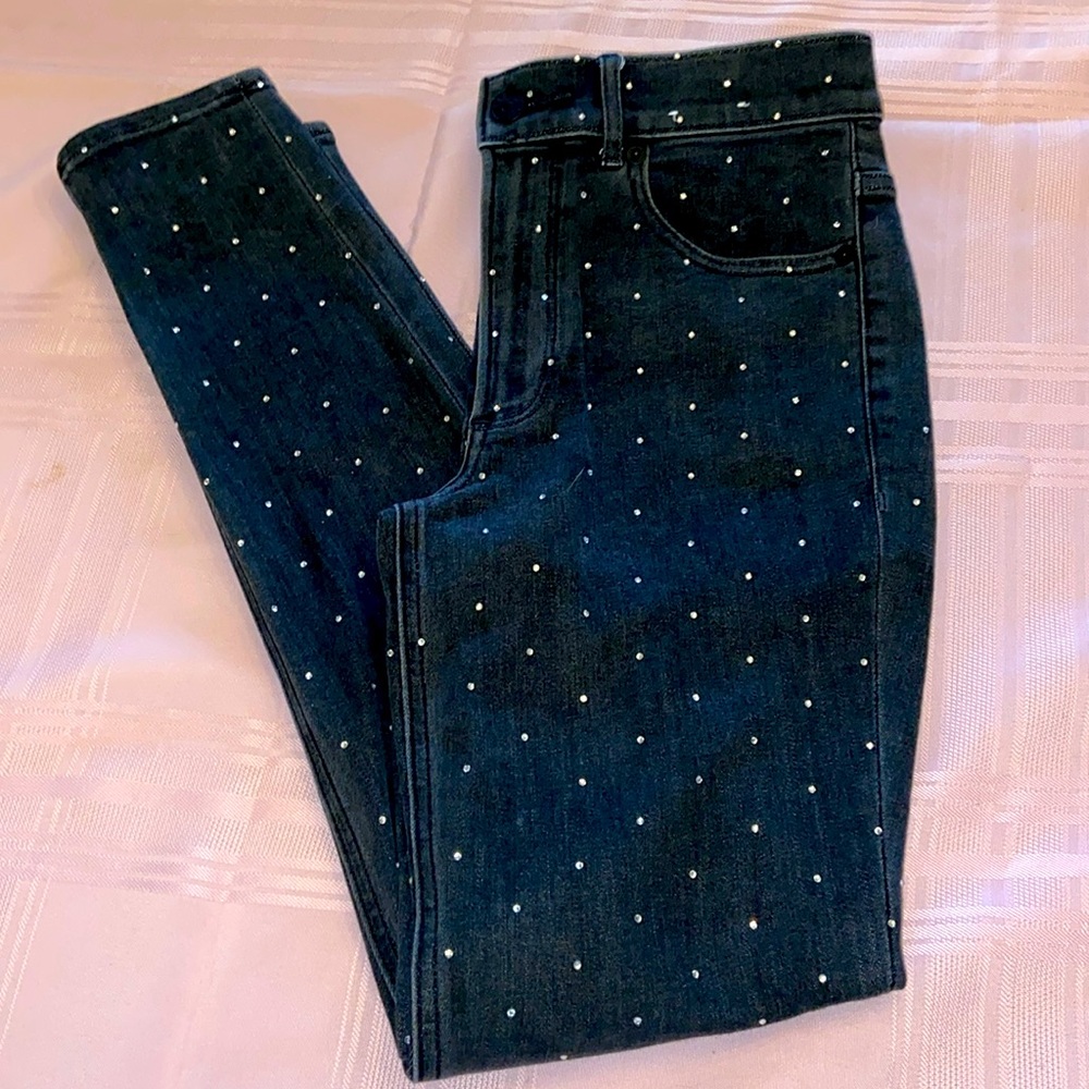 Express jeans with diamond embellishments size 4
